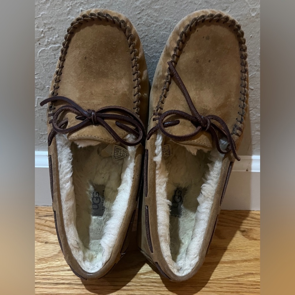 UGG Women’s Tan Suede Moccasin Slippers